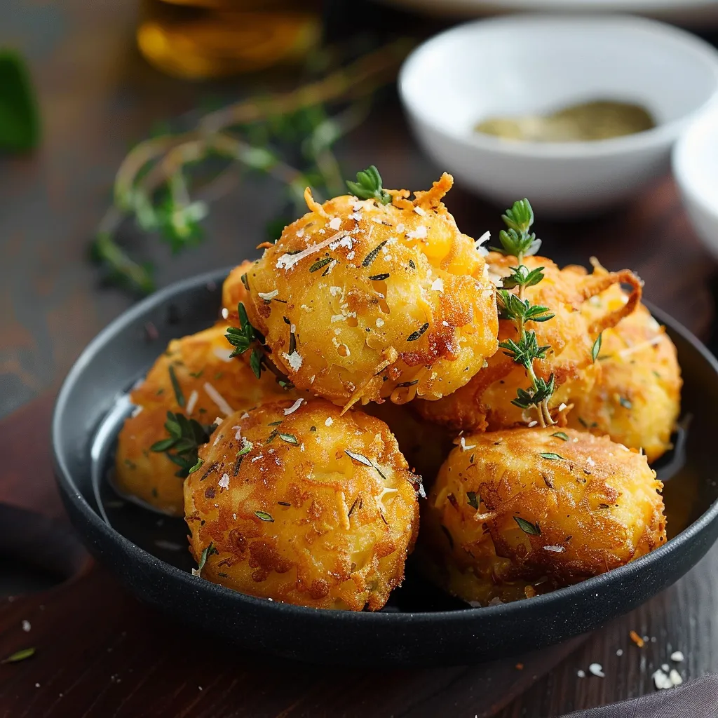 Petits beignets au fromage et panais
