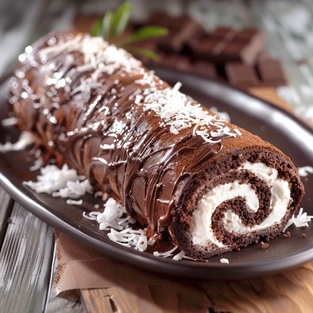 bûche roulée chocolat coco
