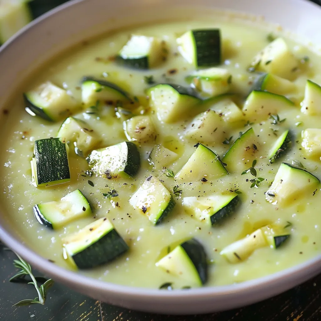 Velouté crémeux courgette fromage frais