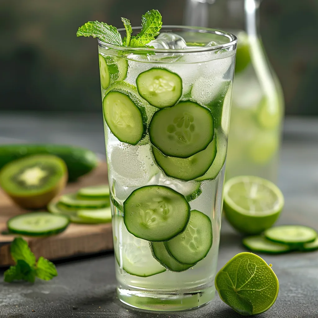 Boisson fraîche concombre et citron vert