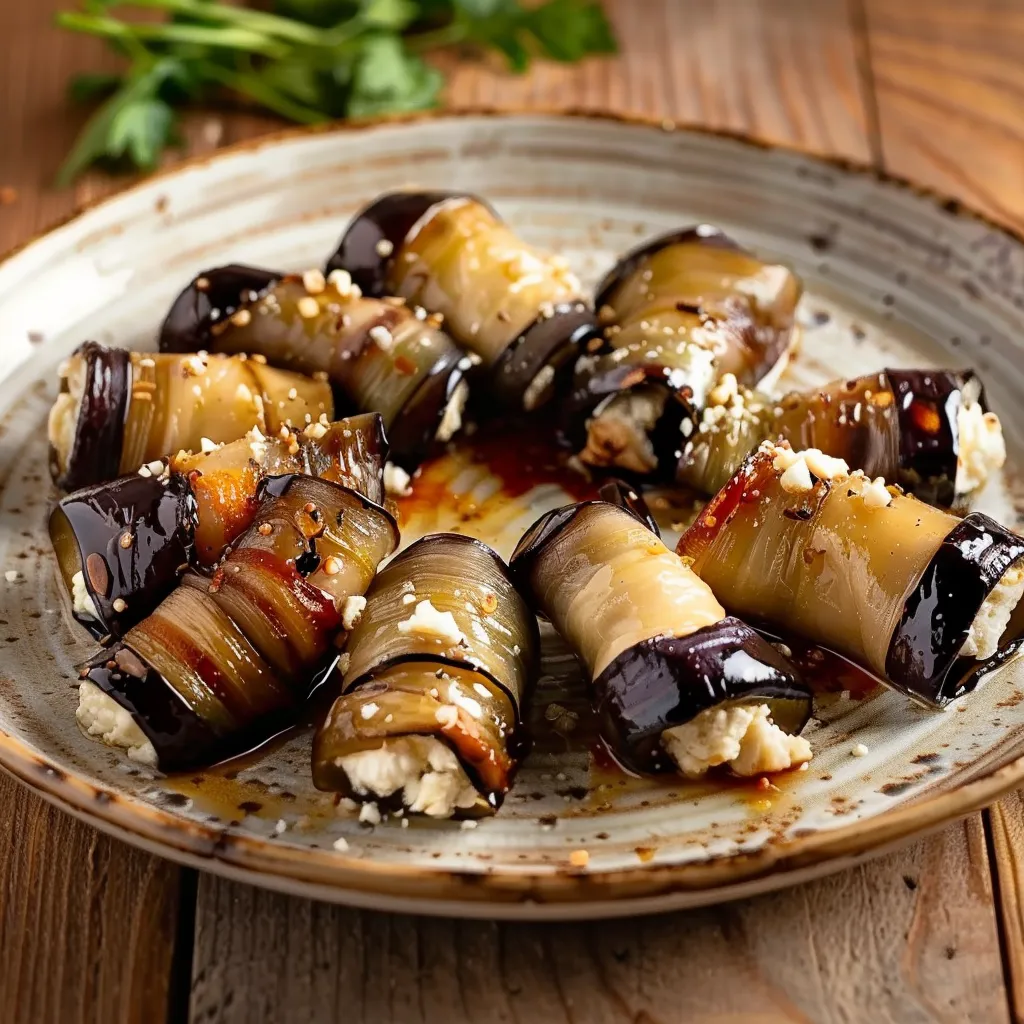 Irrésistibles bouchées d'aubergine et chèvre qui fondent en bouche