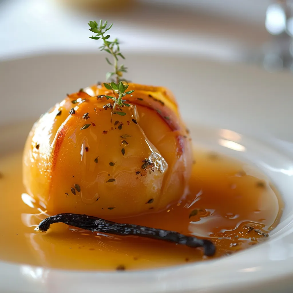 Papillote pêches vanille