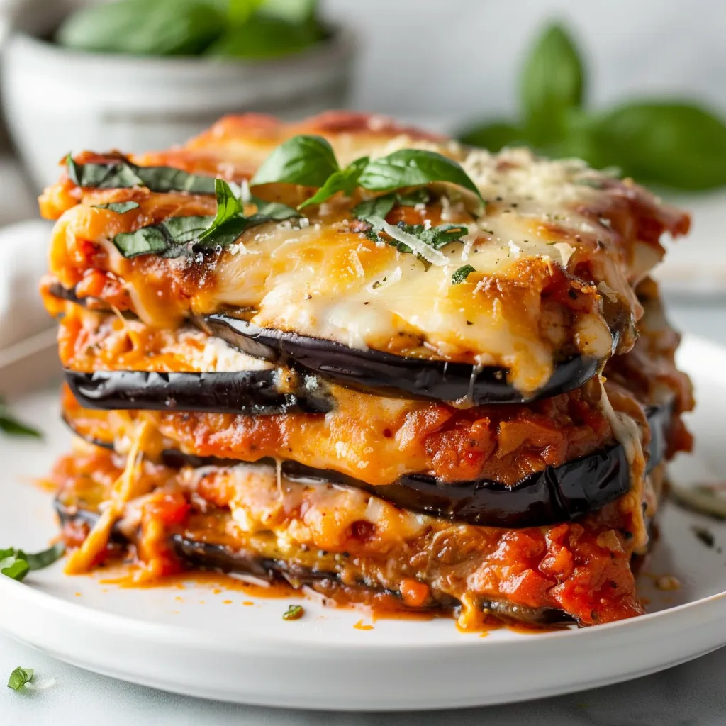 Aubergines fondantes à la mozzarella gratinée