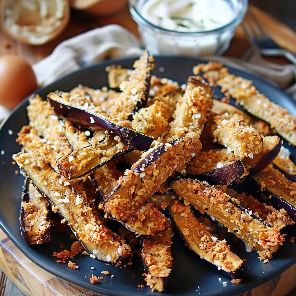 Aubergines fines et croustillantes