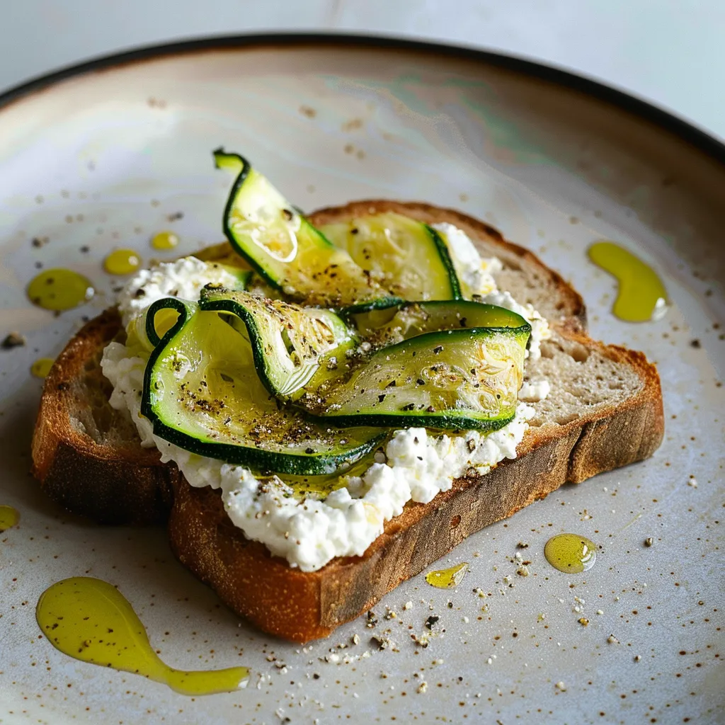 Toasts courgette ricotta ultra gourmands
