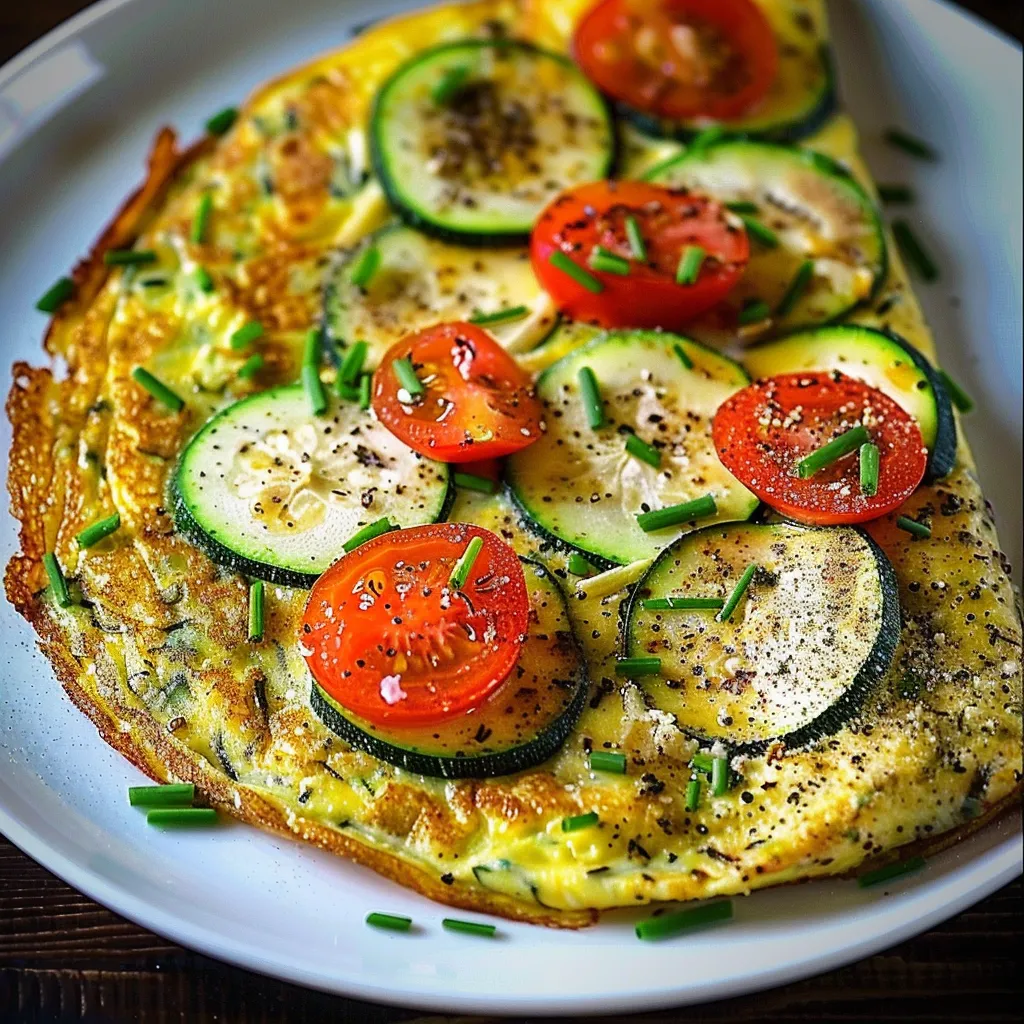 Préparation d’une omelette à la courgette goûteuse