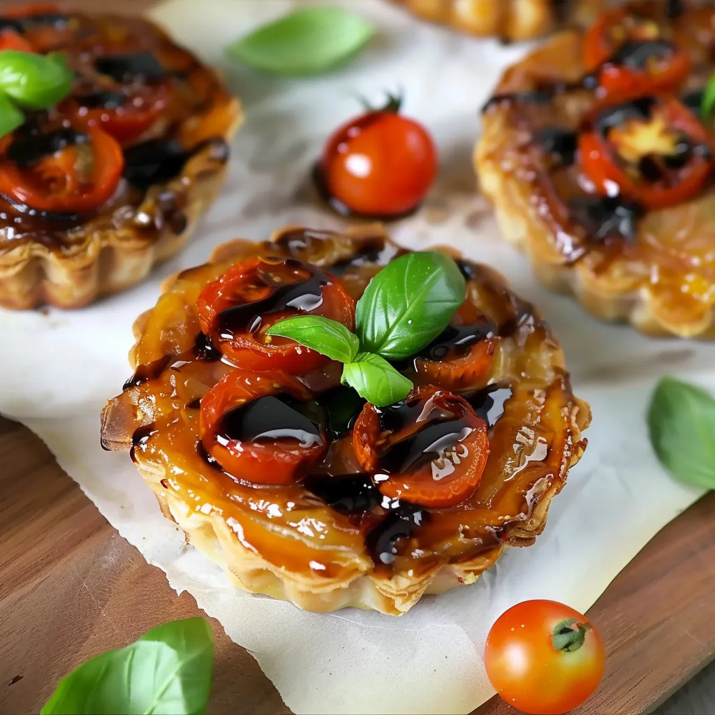 Mini tatins à la tomate cerise et au basilic ultra simples à réaliser