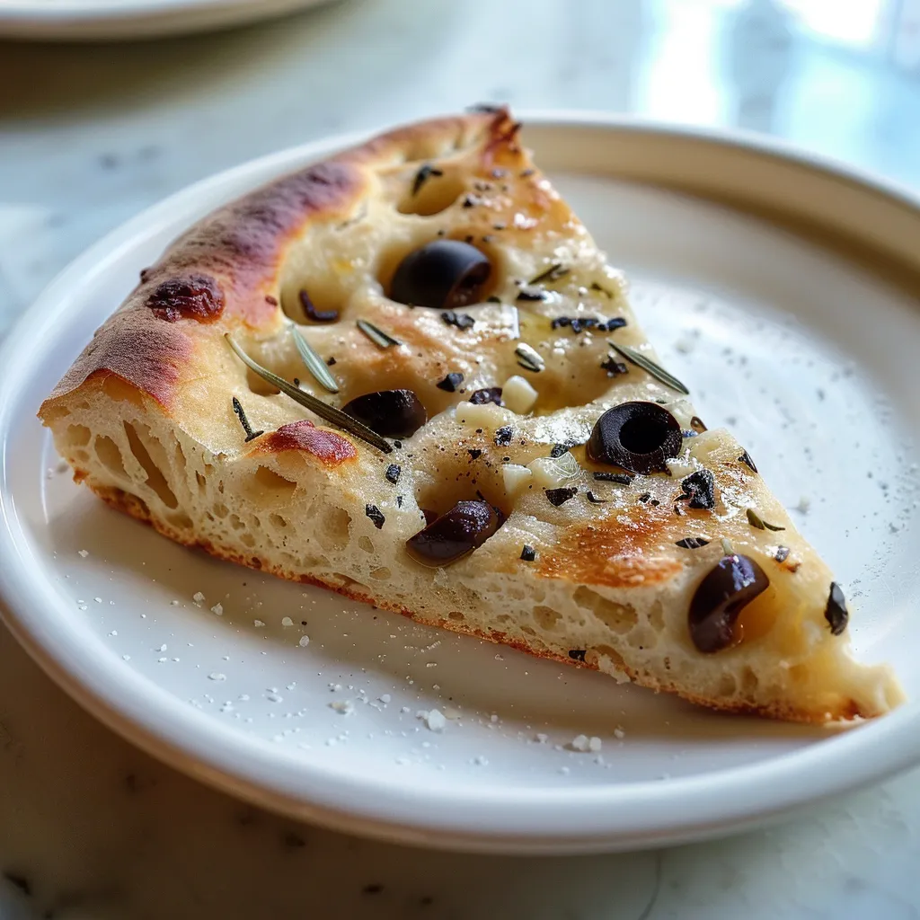 Focaccia gourmande aux olives et romarin
