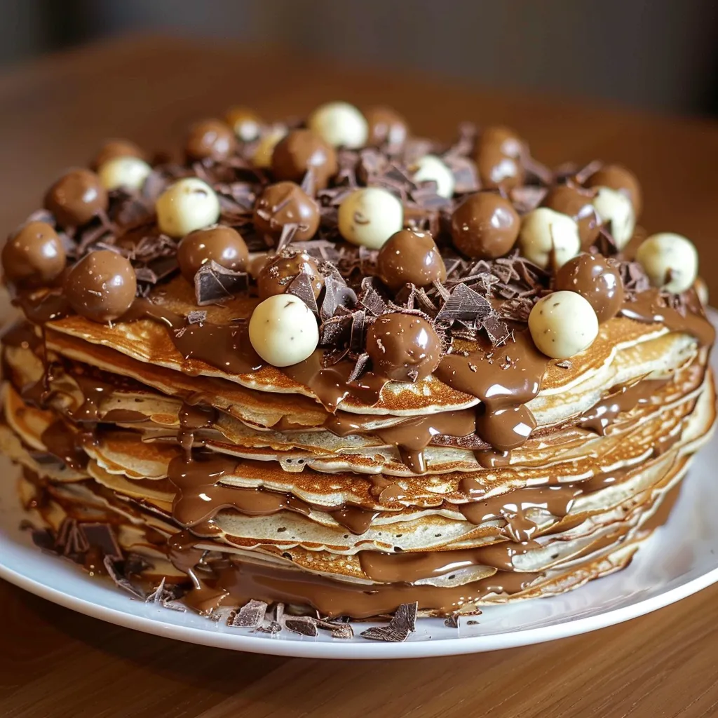 Empilement crêpes chocolatées Maltesers