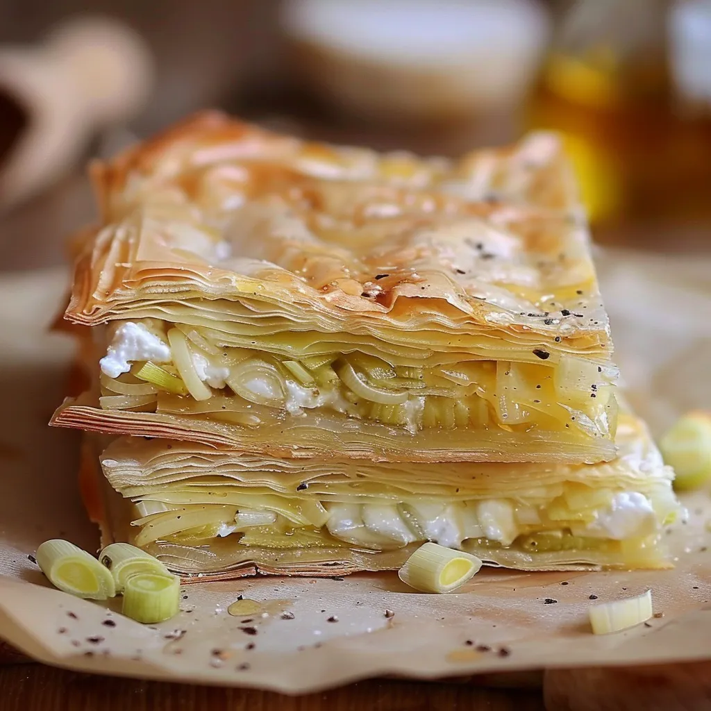 Délicieux croustillant de poireau et miel