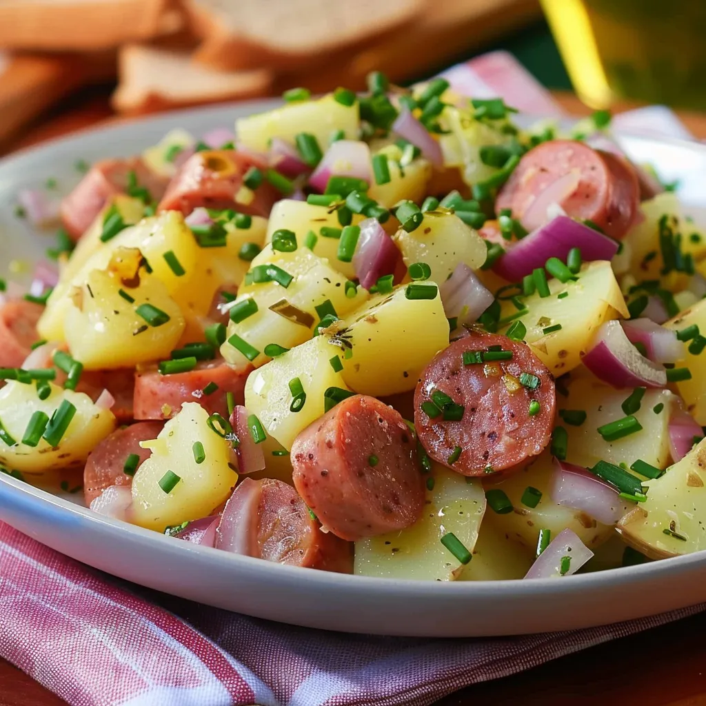 Salade conviviale pommes de terre knackis