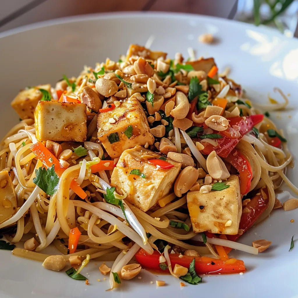 Tofu et nouilles thaï