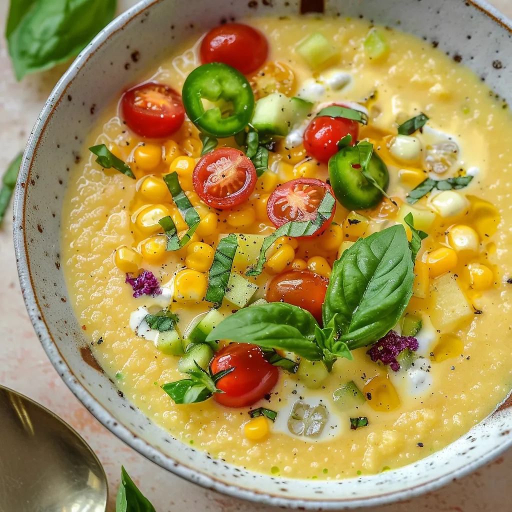 Soupe glacée au maïs délicat