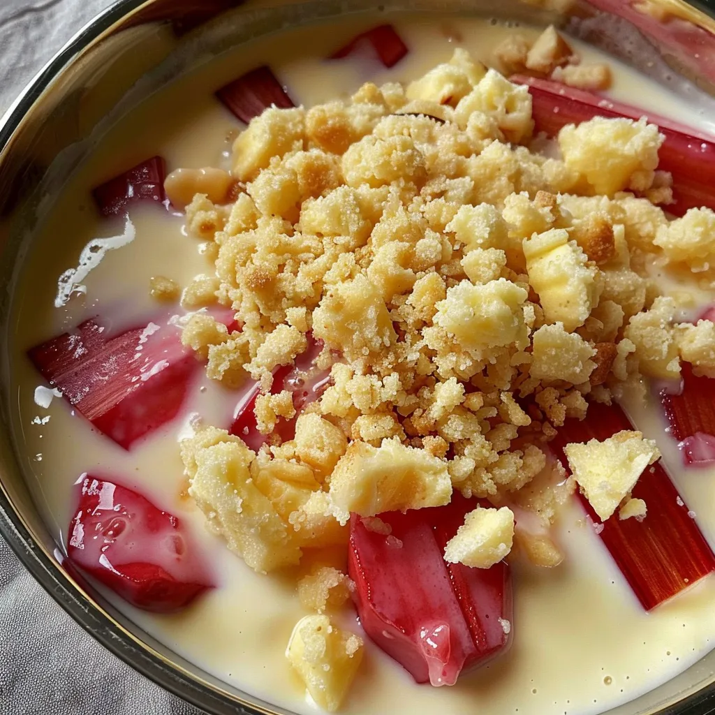 Vanille rhubarbe crumble