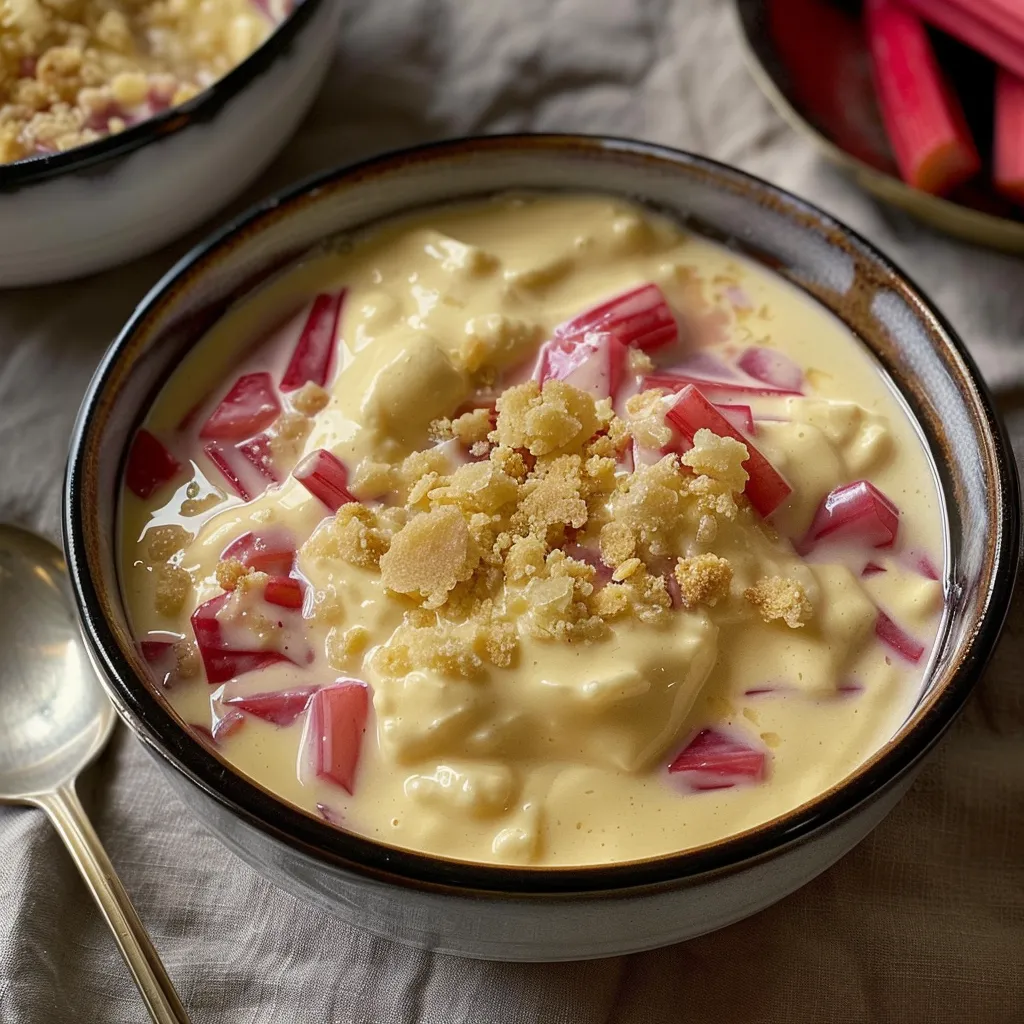 Dessert gourmand : Rhubarbe et crème vanille