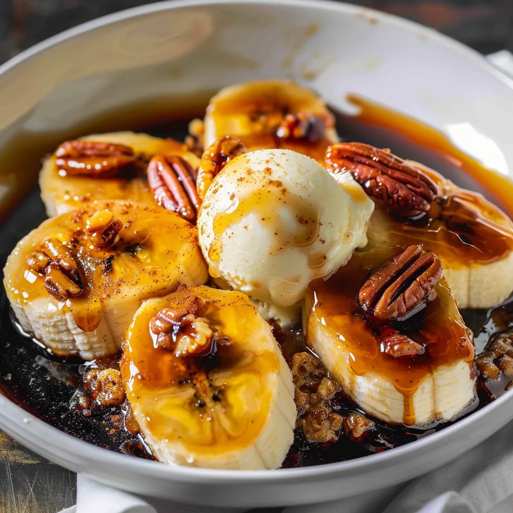 Bananes caramélisées et flambées au rhum