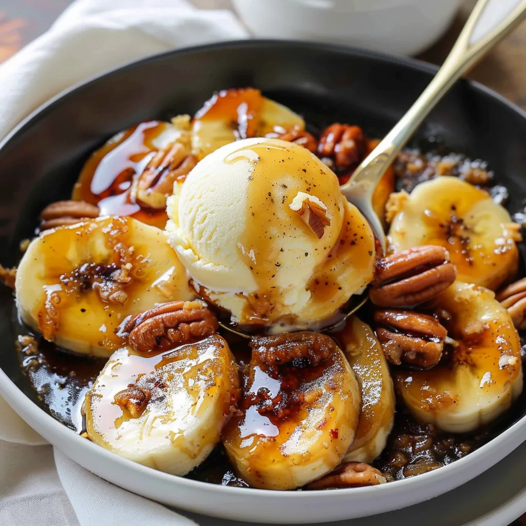 Bananes flambées, caramel et rhum comme à la maison