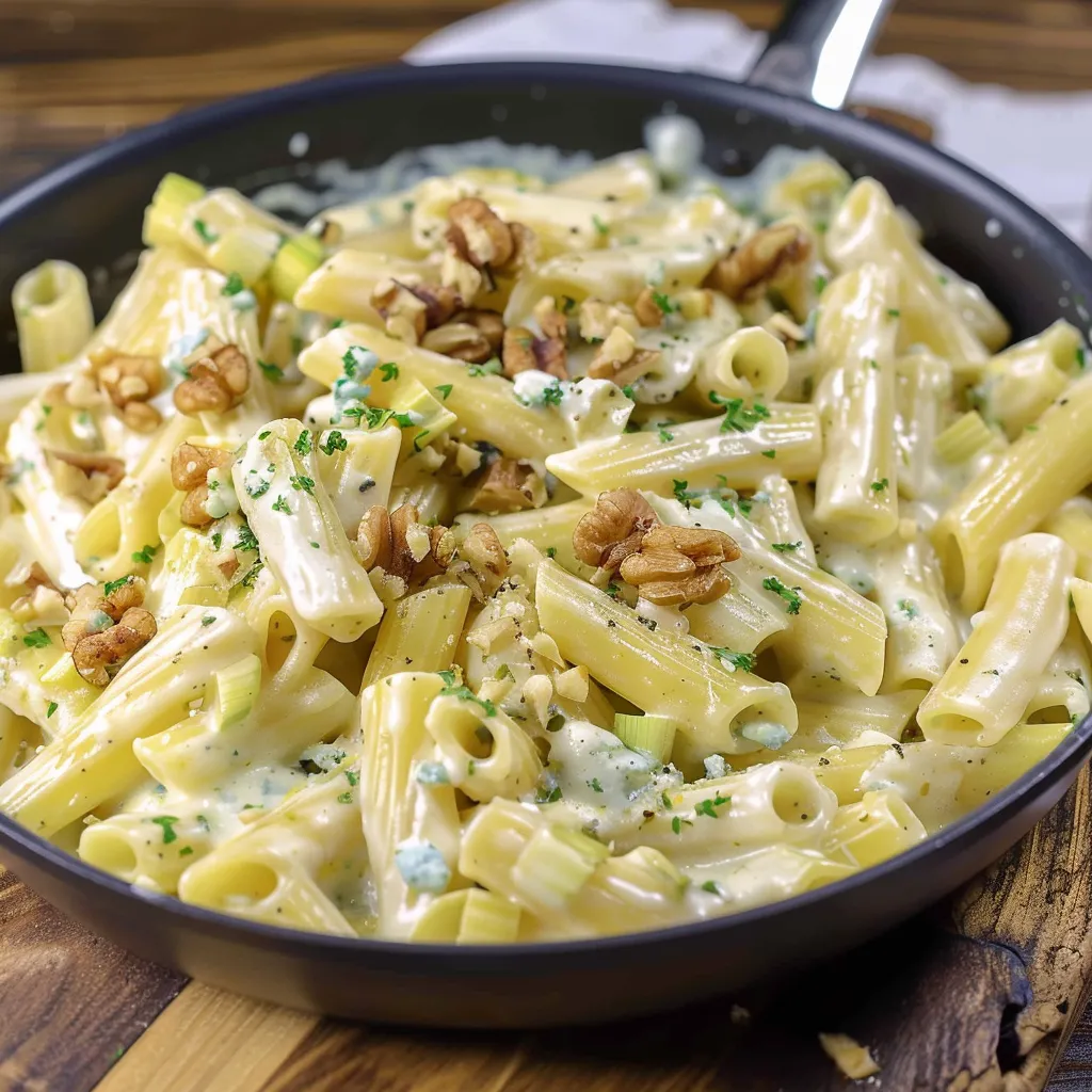 Petit secret gourmand : pâtes poireaux bleu