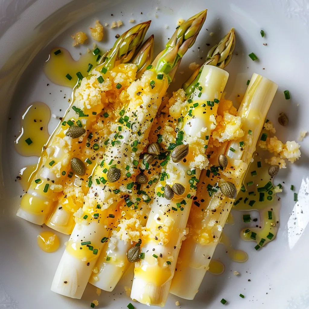Assiette asperges oeufs mimosa