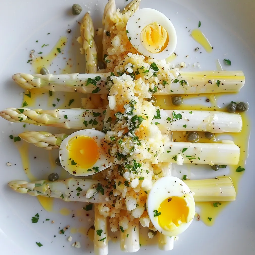 Asperges blanches et œufs façon mimosa d’Hélène Darroze