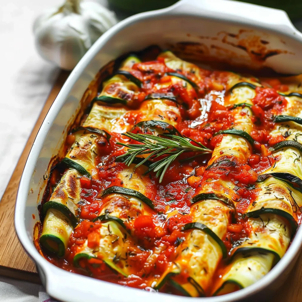 Roulés de courgette aux légumes gourmands