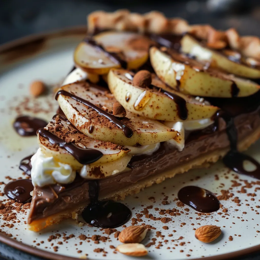 Tarte ultra gourmande poire chocolat