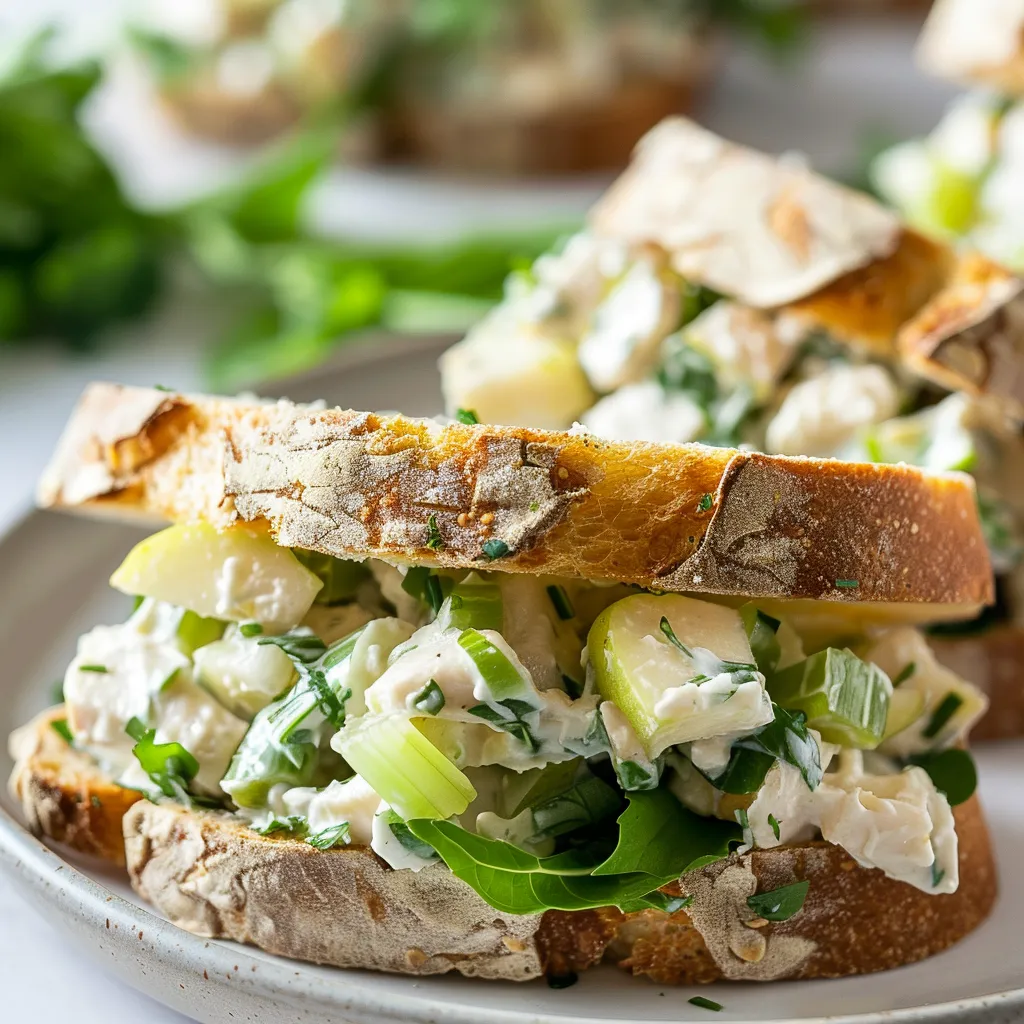 Sandwichs poulet-poire aux herbes ultra frais à savourer en pause déjeuner