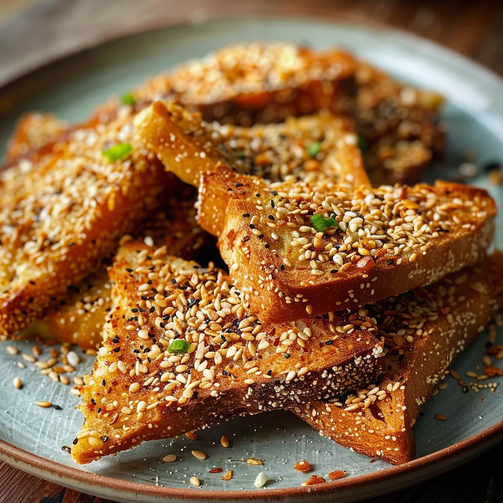 Tartines sésame crevettes délicieuses