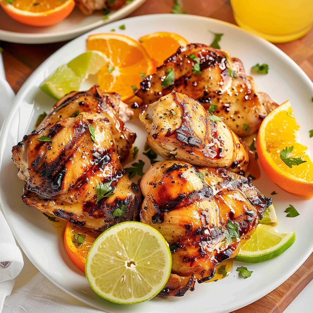 Poulet aux agrumes grillé au barbecue