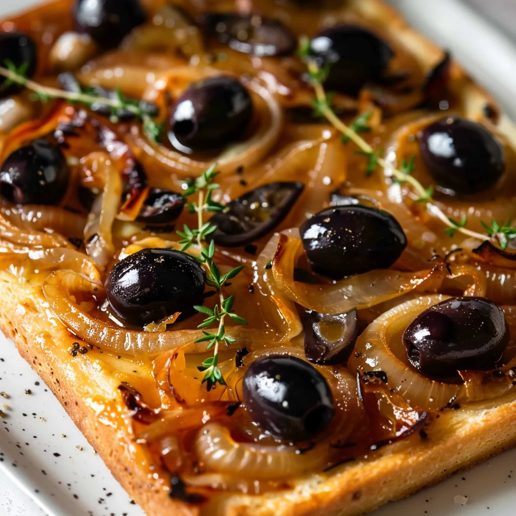 Délicieuse pissaladière maison aux oignons fondants