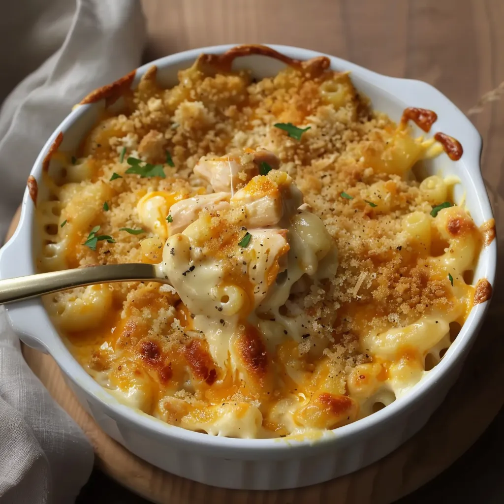 Poulet crémeux gratiné