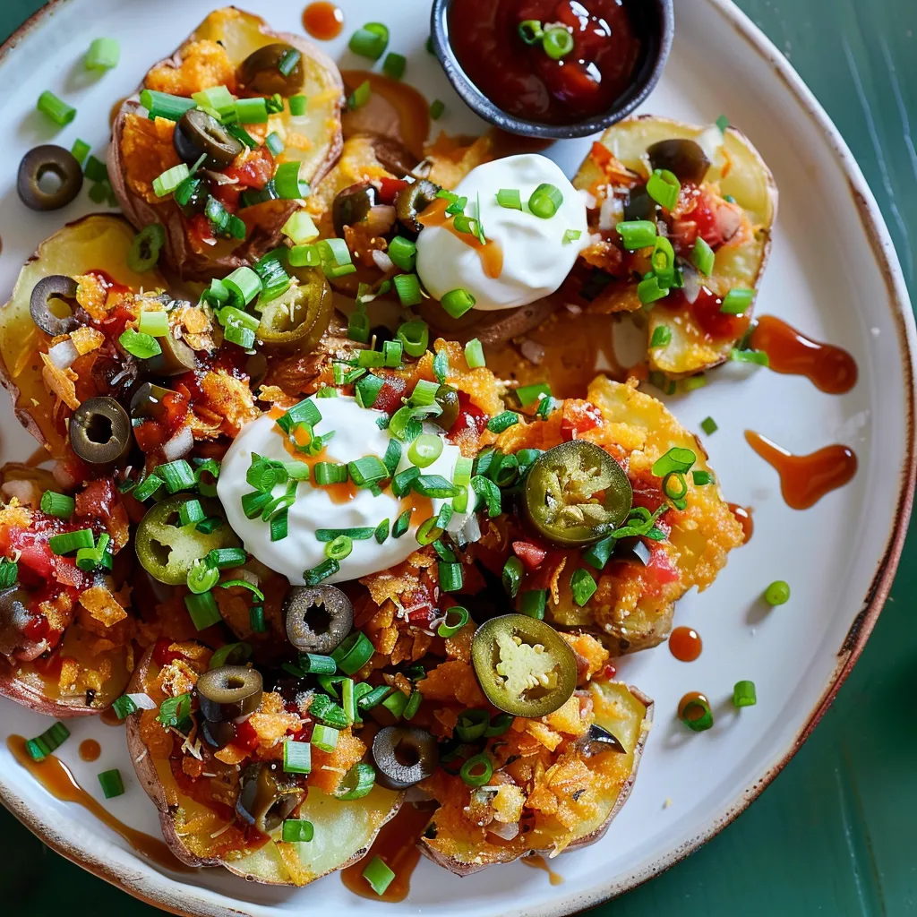 Pommes croustillantes garnies tex-mex