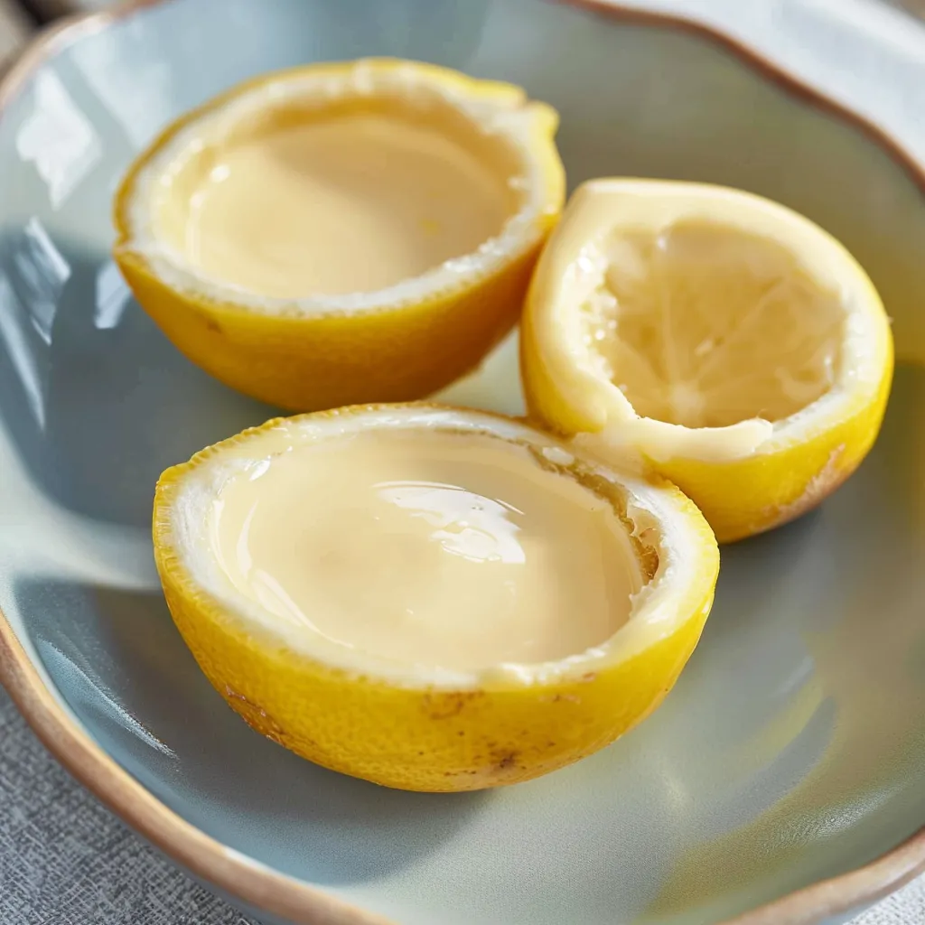 Moitiés de citron remplies d’une crème onctueuse