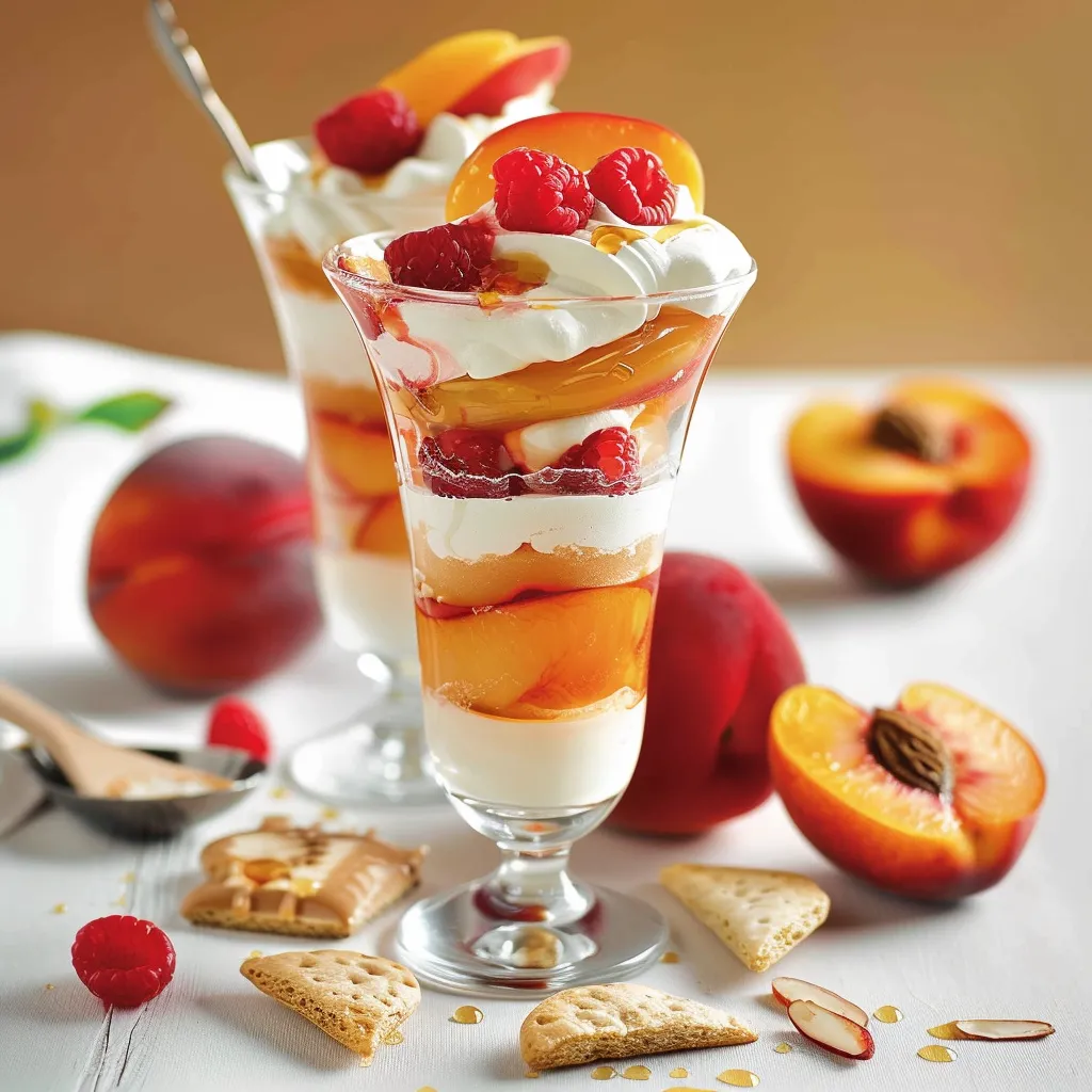 Pêches Melba au miel super gourmandes et toutes légères