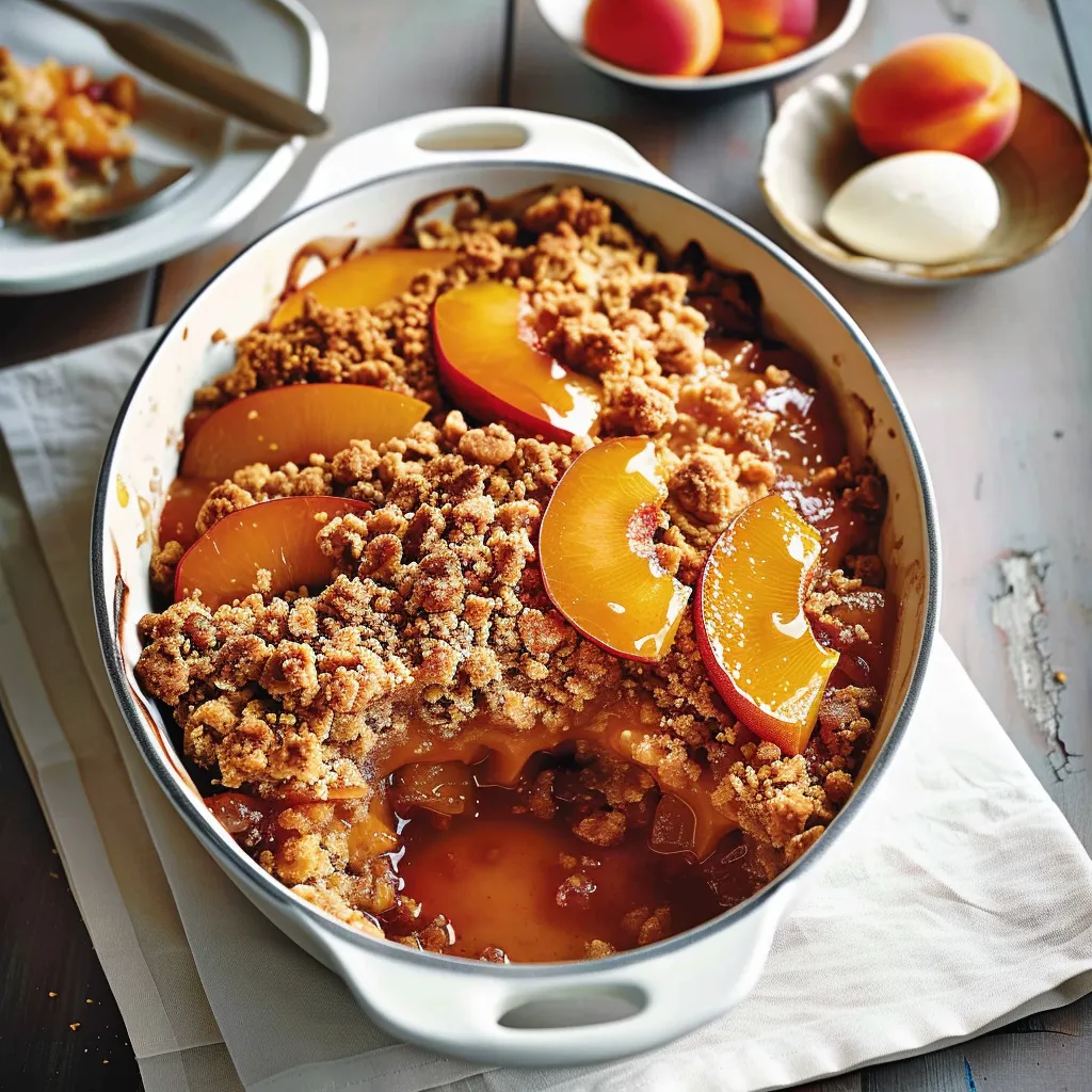 Dessert croustillant aux nectarines et aux abricots