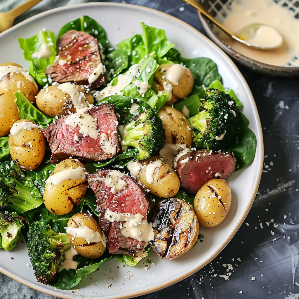 Brocoli boeuf vinaigrette salade