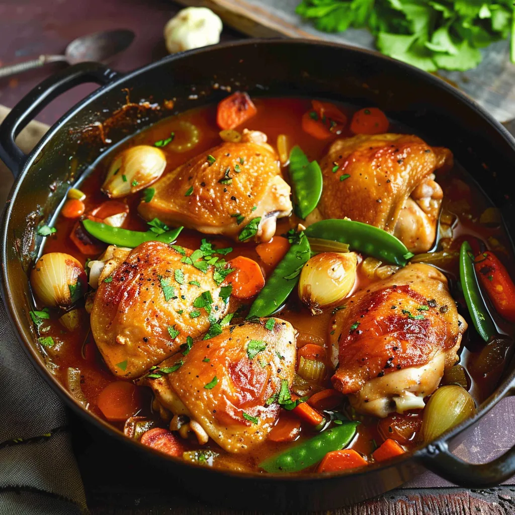 Poulet aux légumes printaniers façon Laurent Mariotte