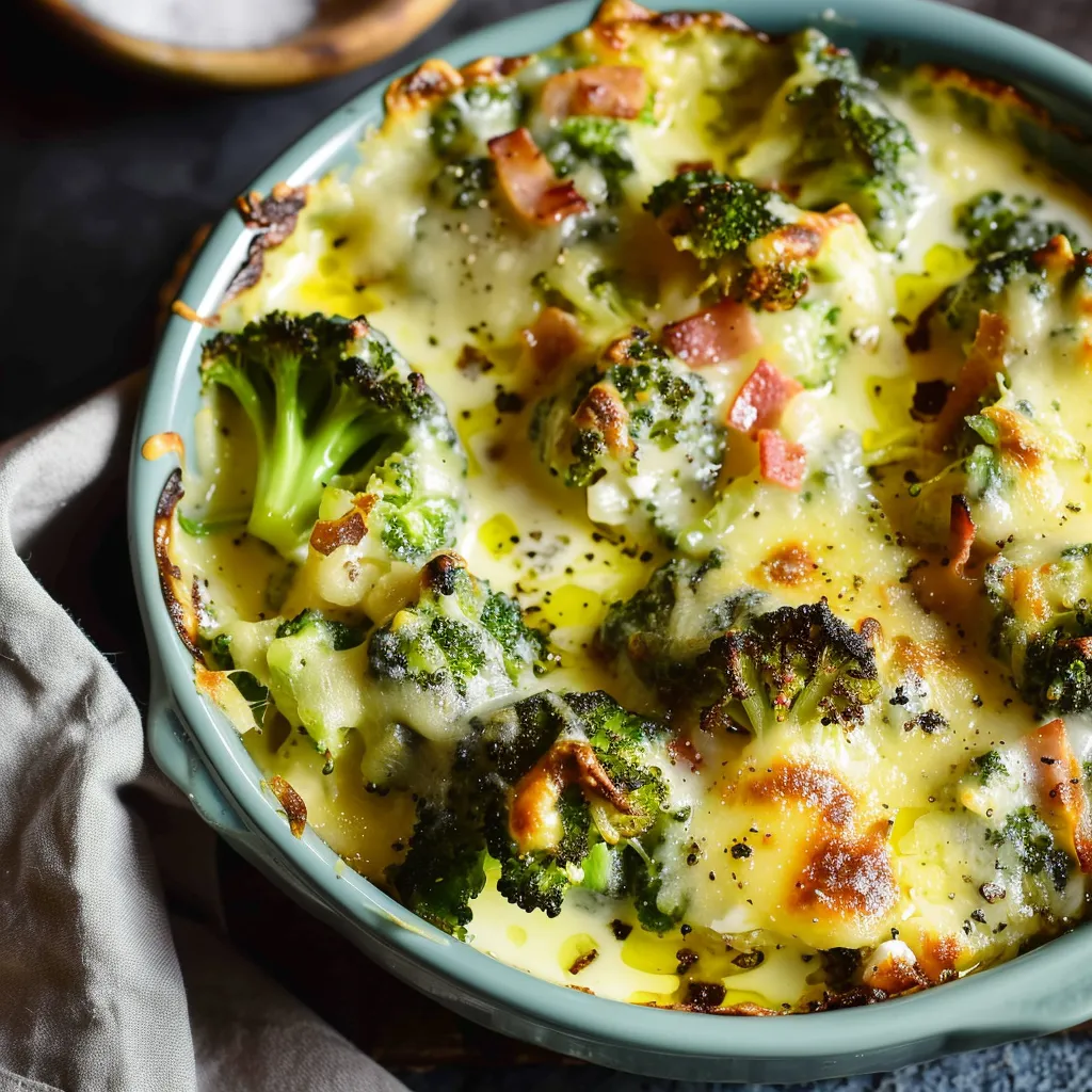 Gratin gourmand brocolis reblochon