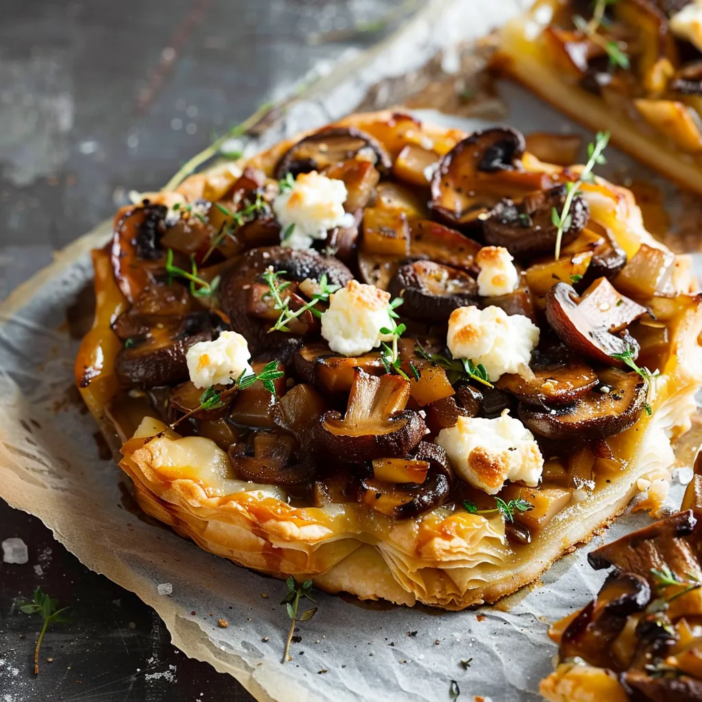 Tatin champignons et chèvre