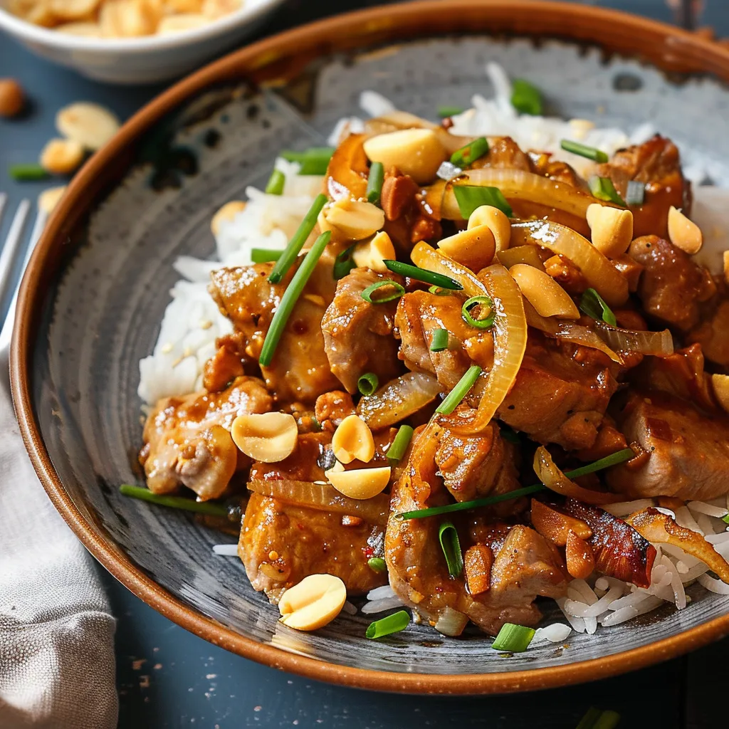 Porc avec sauce aux cacahuètes