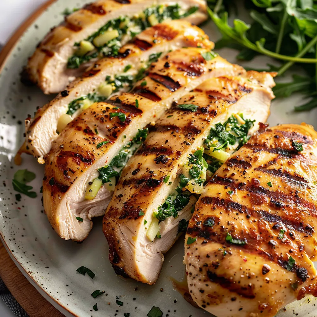 Farce tendre poulet roquette