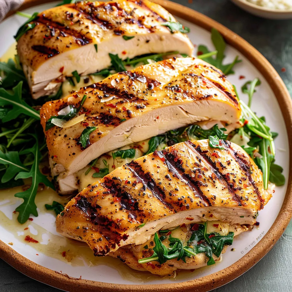 Poulet garni roquette parmesan, simple et délicieux