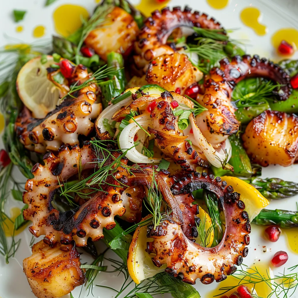 Salade fenouil asperges pieuvre