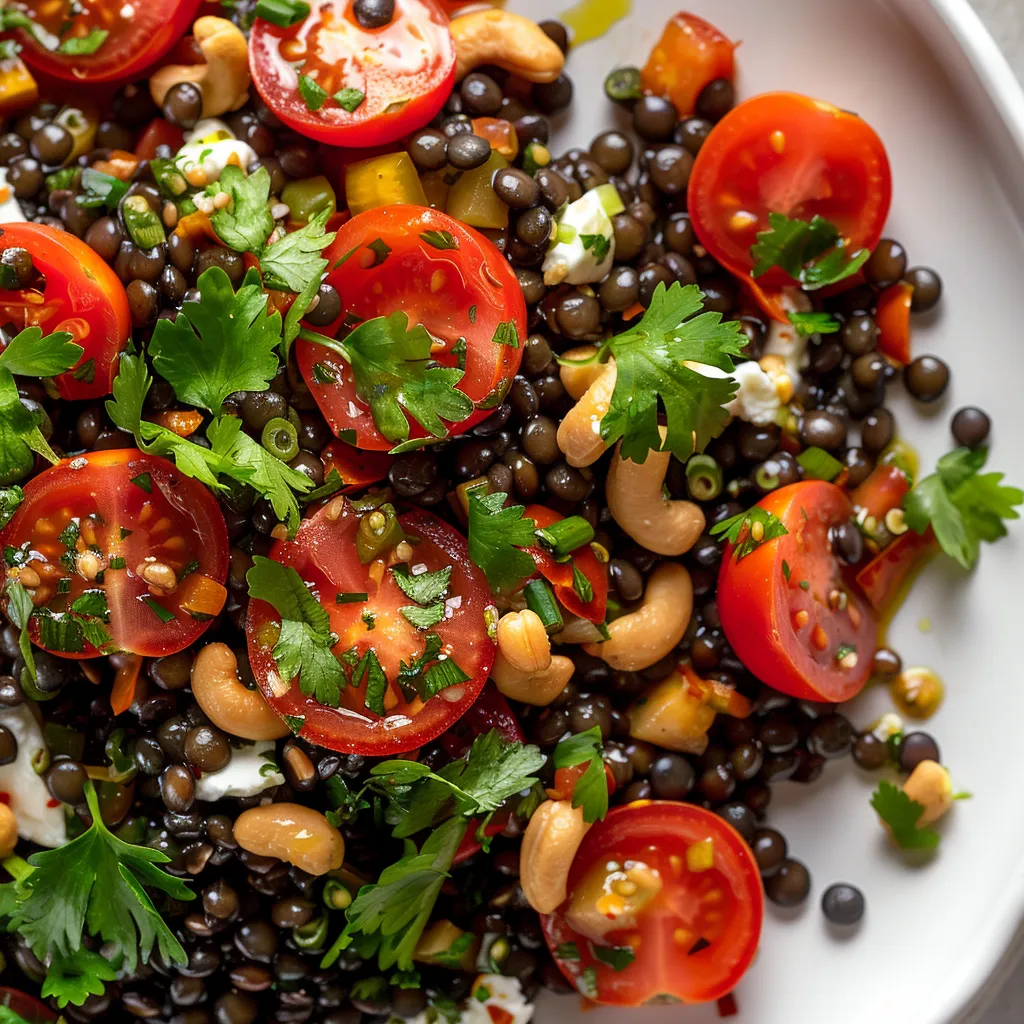 Salade lentilles et tomates