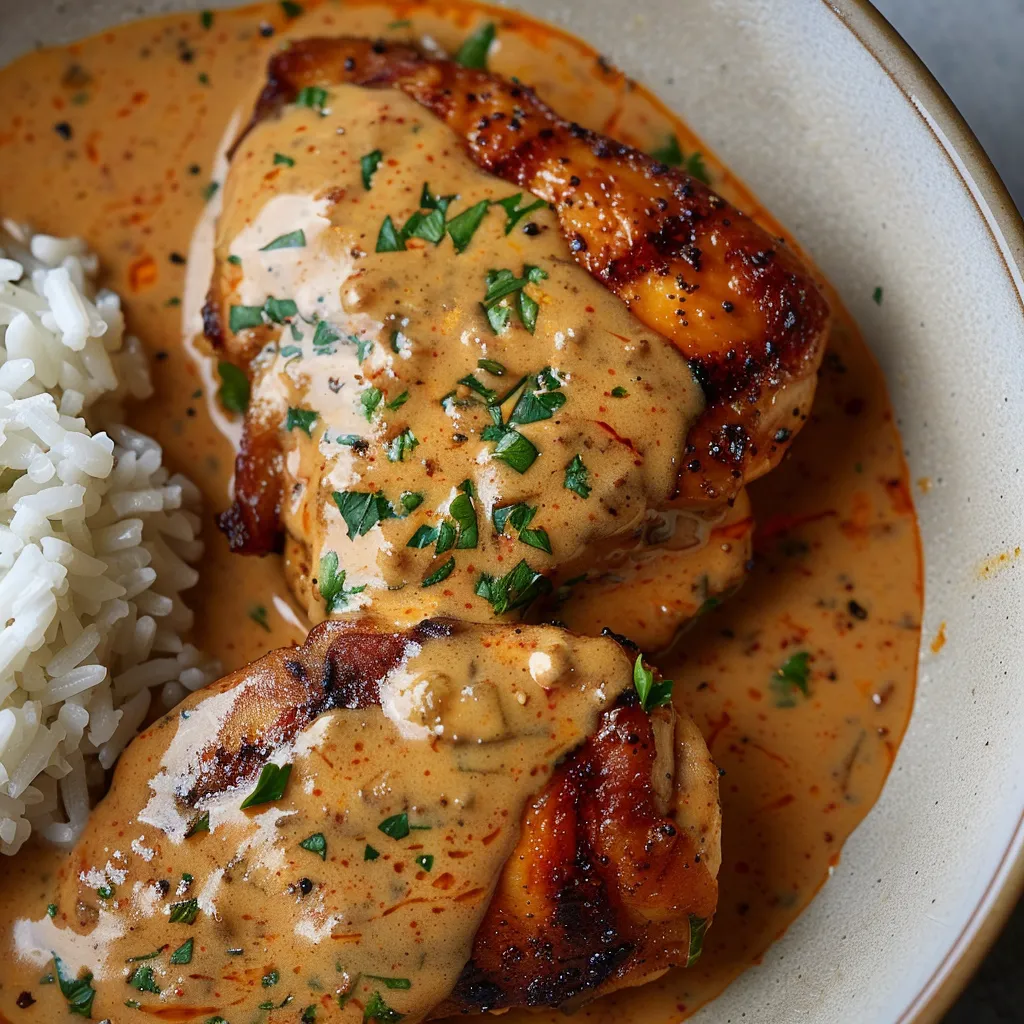 Poulet cajun savoureux en sauce