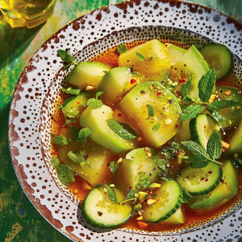 Melon frais concombres menthe