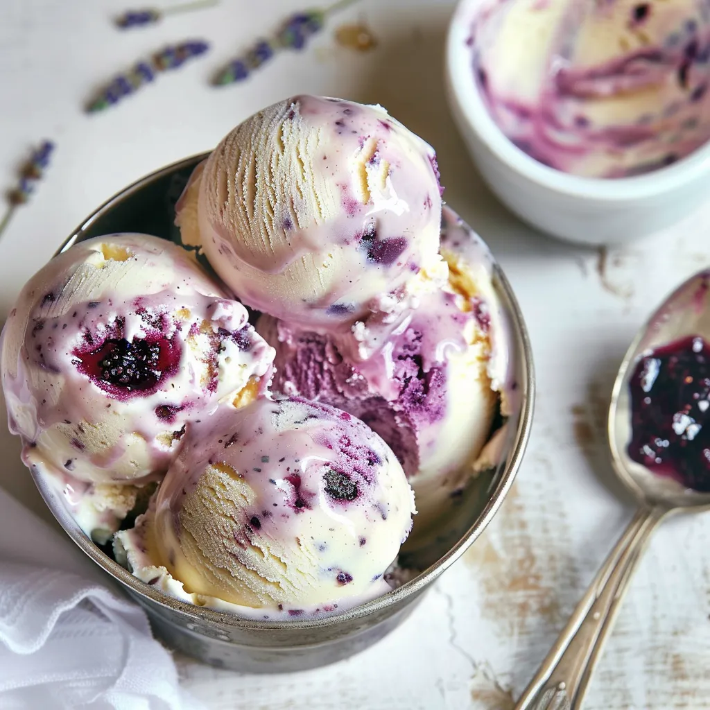 Glace lavande et myrtille