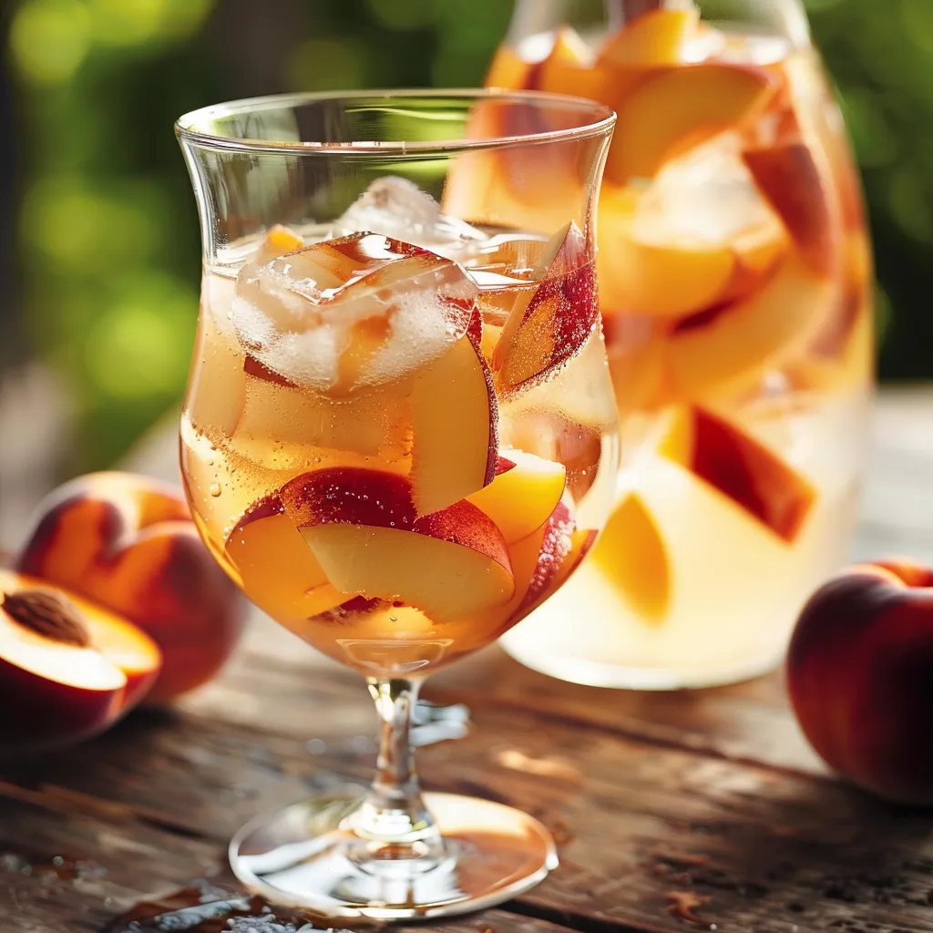 Sangria blanche ultra fraîche à la pêche
