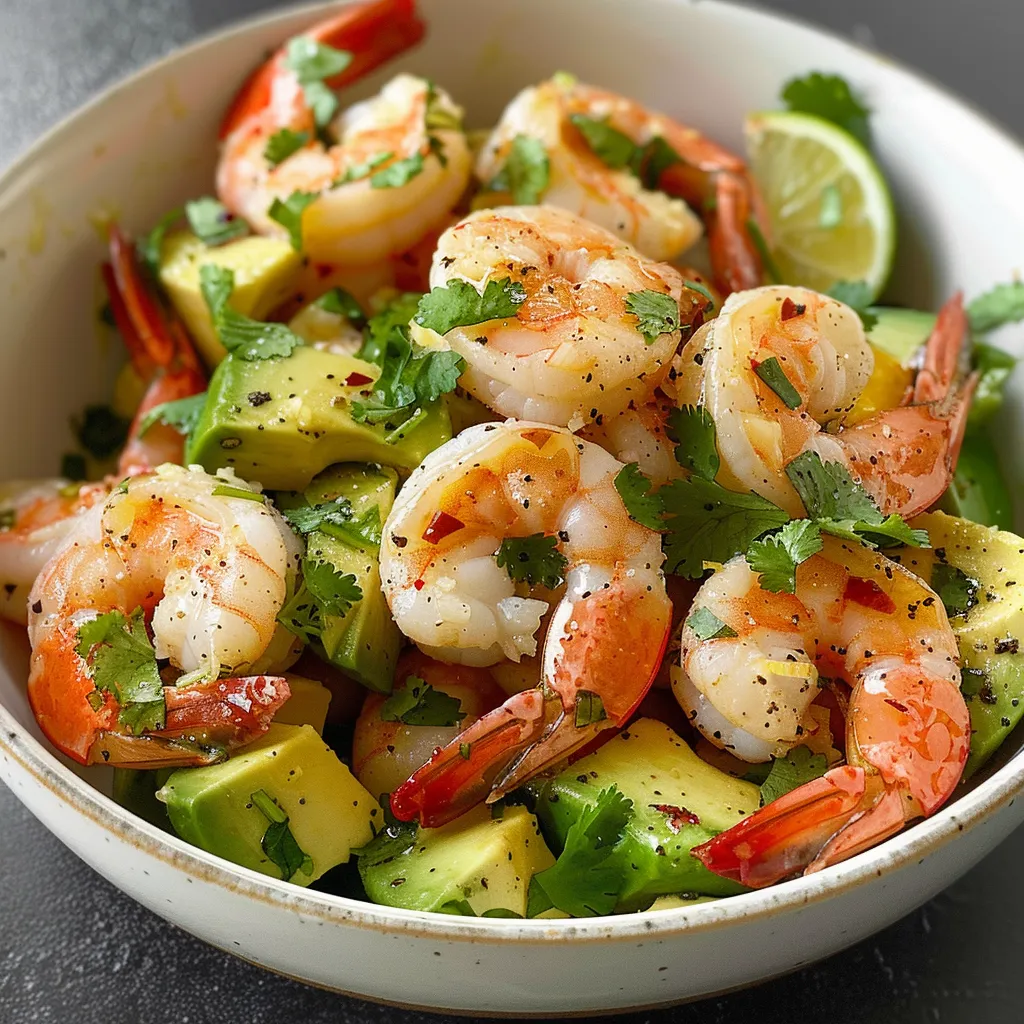 Salade avocat et crevettes