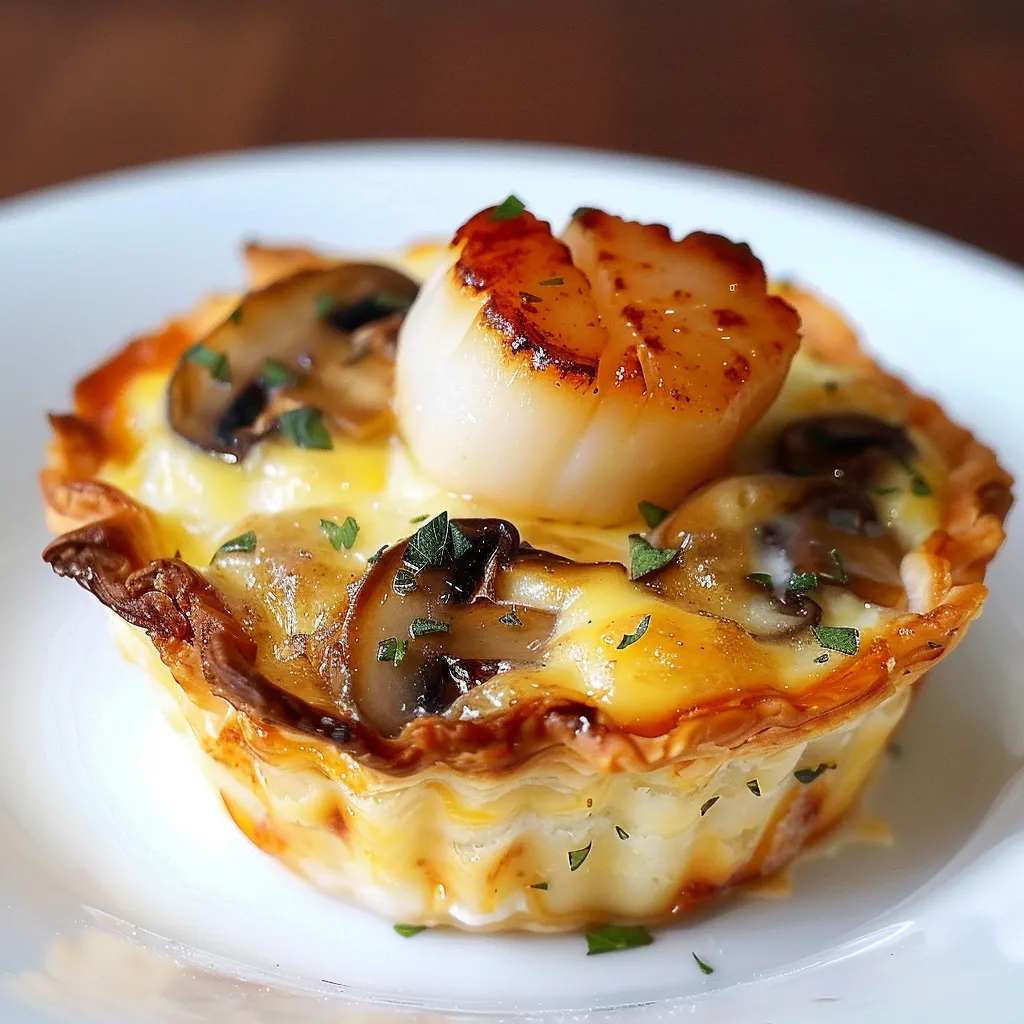 Quiches gourmandes aux noix et champignons
